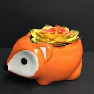 Fox Succulent Planter Orange Yellow Desktop Holder Bathroom Organizer Storage